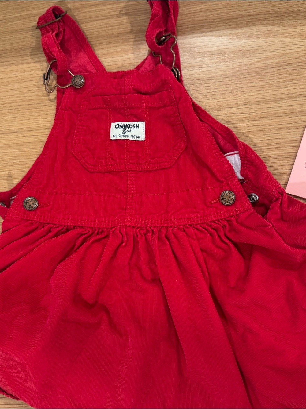 OshKosh B'gosh Red Corduroy Girls Overall Dress